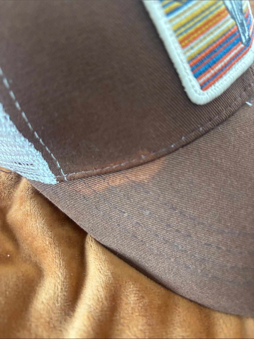 Shyanne Brown Trucker Hat with Floral Skull Patch - Picture 2 of 7